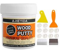 Wood Putty White, 280 g Wood Filler Paintable, Stainable, Wood Repair Spatula for Wood Cracks and Holes on Any Wooden Floor Furniture, Hardwood Scratch Repair Kit