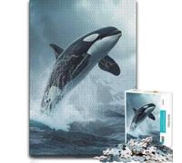 Wood Puzzle, Adult Jigsaw, Majestic Orca Whale Killer, 1000 Pieces | Adult Puzzle - image-based sorting for steady puzzle progress on weekends.