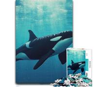 Wood Puzzle, Adult Jigsaw, Majestic Orca Whale Killer, 1000 Pieces | Jigsaw Puzzle: structured assembly from border to image details in spare time.