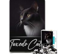 Wood Puzzle, Adult Jigsaw, Tuxedo Cat, 1000 Pieces | Jigsaw Puzzle Gift - visual matching for a more organised build during indoor leisure.