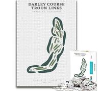 Wood Puzzle Challenge, Adults, Darley Course Troon Links Map, 1000 Pieces | Jigsaw Puzzle Gift: tabletop puzzling for hands-on indoor leisure during indoor leisure.
