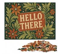 Wood Puzzle Challenge, Adults, Hello There Floral Art, 1000 Pieces | During puzzle time: Jigsaw Puzzle Gift - image-based sorting for steady puzzle progress on weekends.