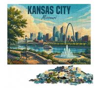 Wood Puzzle Challenge, Adults, Kansas City Missouri, 1000 Pieces | Image-area sorting - focused tabletop leisure on quiet evenings.