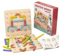 Wood Puzzle Toy Colorful Pegboard Puzzle For Kids Logical Reasoning Training Educational Toddler Building Blocks Toy Kids