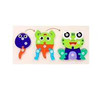 Wood Puzzle Toy Handhold Animal Growth Learning Teaching Educational Board Game Parent-Child Activity Interactive Toy
