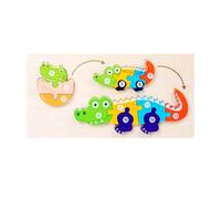 Wood Puzzle Toy Handhold Animal Growth Puzzle Learning Toy Teaching Educational Board Game Parent-Child Activity Educational Boys And Girls