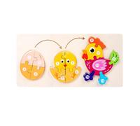 Wood Puzzle Toy Handhold Animal Growth Puzzle Learning Toy Teaching Educational Board Game Parent-Child Activity Educational Boys And Girls