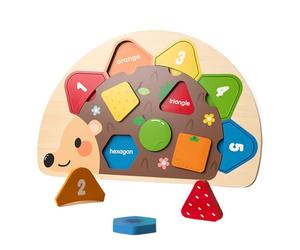 Wood Puzzles - 1-3 Hedgehog Shape Sorter Toy | Sorting Stacking Learning Game - Preschool Education Activity Classroom Playroom Parent Child Interaction Student Friendship