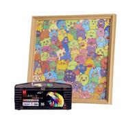 Wood Puzzles - Cute Animal Frame Educational Fun Decor,Challenging Jigsaw Puzzles | for Family Friends Kids Children Boys Girls Wall Shelf Home Indoor Activities