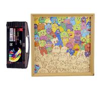 Wood Puzzles - Educational Wooden Fun Toy Decor, Challenging Jigsaw Puzzle Set for Kids Boys, Creative Learning Activity for Home Family Friends, Indoor Play and Wall Shelf Display, Classroom Entertai