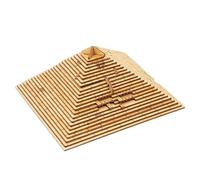 Wood Pyramid Puzzle, 7.48 * 7.48 * 3.93in Architecture Wooden Pyramids Toys - Great 3D Woodeen Brain Teaser in Fine Wood Difficulty Puzzle for Girls Boys Kids Birthday