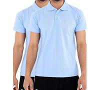 WOOD QUAIL 2 Pack Boys’ Unisex Polo Shirts - School Uniform Tops for Kids (Short or Long Sleeve, Ages 4-12) (4-5 Years, 2X Boys H/S Sky Blue)