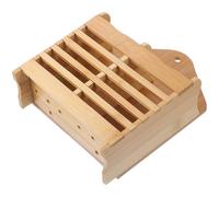 Wood Rabbit Feeder Grass Holder for Small Animals Cage | Disassemblable Dual-purpose Wooden Design, Easy Installation, Orange Finish for Guinea Pigs and Rabbits