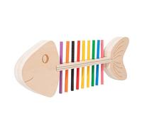 Wood Rainbow Fishbone Puzzle Toy For Toddler Promoting Color Matching And Thought Training Early Educational Board Game