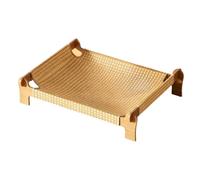 Wood Raised Cot Elevated Pet Bed, Breathable Woven Design for Comfortable