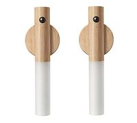 Wood Rechargeable Motion Sensor Night Light Indoor (White Ash,2-PCS)