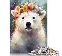 Wood Rectangular Jigsaw Puzzles for Adults 1000 Pieces Colourful Polar Bear Baby Jigsaw Puzzles for Adults Birthday Gifts 1000pcs (75x50cm)