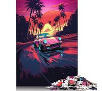 Wood Rectangular Jigsaw Puzzles for Adults 500 Pieces Neon Sports Car Jigsaw Puzzles for Adults Birthday Gifts 500pcs (52x38cm)