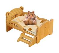 Wood Rest Bed, Sleeping Pet Furniture Hut, 12.99x8.66in Lounge with Comfort, Timber Elevation Platforms House, Mini Cottage with Rustic Style, hamster hedgehog chinchilla gerbil bunny ferret
