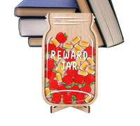 Wood Reward Jar for Classroom - Wooden Positive Reward Jar,Student Incentives for Children Potty Training Bedtime Toddler Home Kindergarten Reading School Routine