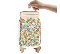 Wood Rewards Jar - Portable Behavior Management Tool | Classroom Rewards Bulletin Board Chart, Wood Reward System For Teachers, Includes Wooden Tokens, Encourages Positive Behavior