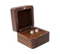 Wood Ring Holder - Vintage Jewelry Box, Rustic Engagement Case, Compact Storage Organizer | Long Lasting Creative Elegant Wooden Ring Box for Wedding Ceremony Proposal Women Girls Keepsake Gift