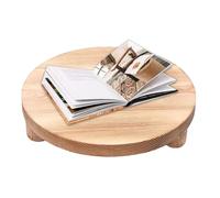 Wood Riser - Solid Wood Pedestal Stand, Round Display Riser | Farmhouse Wooden Tray Soap Holder For Bathroom Counter, Indoor Table Sink Kitchen Decor Centerpiece, Plant Flower Pot