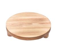 Wood Riser Stand - Round Farmhouse Wooden Pedestal, Rustic Decorative Tray | Durable Solid Structure Lightweight Portable Design, Multi Purpose Display Indoor Wooden Riser for Bathroom Countertop, Sin