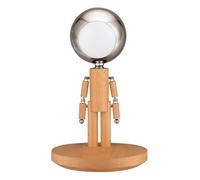 Wood Robot Table Lamp, Rechargeable LED Lamp, Creative Dimmable Desk Light, with Adjustable Bendable Arms, Modern Ambient Light for Bedroom Living Room & Office