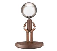 Wood Robot Table Lamp, Rechargeable LED Lamp, Creative Dimmable Desk Light, with Adjustable Bendable Arms, Modern Ambient Light for Bedroom Living Room & Office