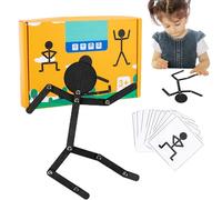 Wood Robot Toy Set - Adjustable Wooden Robots, Action Figures | Educational Activity Challenge Cards Game, Wood Interactive Puzzle Robots With Moving Limbs For Boys Girls Ages 3 8, Kids