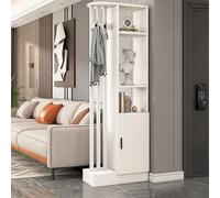 Wood Room Divider Screen, Modern Freestanding Privacy Partition with Storage Shelf, Floor to Ceiling Design for Teahouse, Hotel, and Home Use