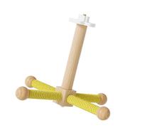 Wood Rotates Windmill Bird Perch Stand with Wheel, Yellow