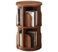 Wood Rotating Bookcase 360 Display Organizer For Living Room, Bedroom, And Study Room - Round Floor Standing Corner Shelf Bookshelf For Kids & Adults