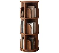 Wood Rotating Bookcase 360 Display Organizer For Living Room, Bedroom, And Study Room - Round Floor Standing Corner Shelf Bookshelf For Kids & Adults