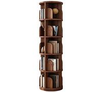 Wood Rotating Bookcase 360 Display Organizer For Living Room, Bedroom, And Study Room - Round Floor Standing Corner Shelf Bookshelf For Kids & Adults