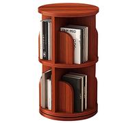 Wood Rotating Bookcase 360 Display Organizer For Living Room, Bedroom, And Study Room - Round Floor Standing Corner Shelf Bookshelf For Kids & Adults