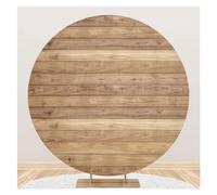 Wood Round Backdrop for Cover Photography Rustic Brown Wooden Board Wedding Birthday Party Circle Photo Background For Wedding Party Birthday Decoration(NSW09761,D 7ft(220cm) Poly)