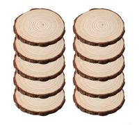 Wood Rounds for Christmas Ornaments 10 Pack Natural(12-14cm*1cm)