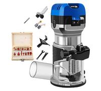 Wood Router 1900W Adjustable Speed 6 Gear Electric Trimmer Slotting Machine Manual Carving Tool with 1/4 Shank Milling Cutter Powerful Motor for Precise Cutting