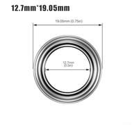 Wood Router Bit Bearing Set with Top Guide Bearing for Milling Cutters - 9 Size Options Including 4.76/9.52mm to 12.7/19.05mm - Steel(9)