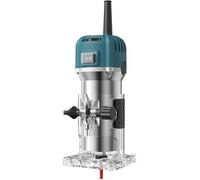 Wood Router, Compact Plunge Tool, 800W, 6-Speed - Perfect for Woodworking Projects and Precision Tasks