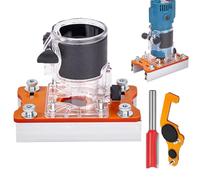 Wood Router Locator - Durable PP Metal Construction, Four-Piece Set, Secure Fastening System, Versatile Router Support | For Wooden Projects Furniture Components Tracking Trimming Track Chamfering T