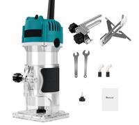 Wood Router Tool for Woodworking, 800W Wood Trimmer Router 20mm Depth Adjustable Electric Hand Trimmer 30000R/MIN Hand Trim Router for Slotting Trimming Carving
