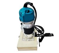 Wood Router Woodworking Electric Trimmer Wood Milling Engraving Slotting Trimming Carving Machine with Milling Cutter (Color : Machine and Cutter) (Machine and Cutter)