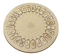 Wood Runes Set, Magical Rune Stones Set with 25 Runes and A Wooden Board, Nordic Handmade Runes for Divination, Meditation, Amulets qzjijosen