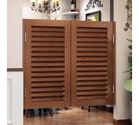 Wood Saloon Swinging Door, Cafe Doors with 4 Spring Hinges, Half-Waist Partition Door, Interior Doors, Louvre Door for Kitchens, Cafes, Bars, Corridors, Entrances(Brown,116 * 90cm)