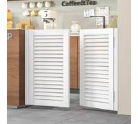Wood Saloon Swinging Doors with Hinges Hardware Entrance Partition for Hallway Kitchen Doorway Bar Porch, Auto Close(White,104x102cm/41x40in)