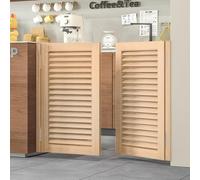 Wood Saloon Swinging Doors with Hinges Hardware Entrance Partition for Hallway Kitchen Doorway Bar Porch, Auto Close(Wood Color,89x81cm/35x32in)