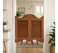 Wood Saloon Swinging Doors with Hinges, Two-Way Swinging Saloon Doors | 36 In High Panels Fit 28-56 In Openings, Water-based Finish And Self-return Hinges For Kitchens And Cafes(Brown,53"/135cm)